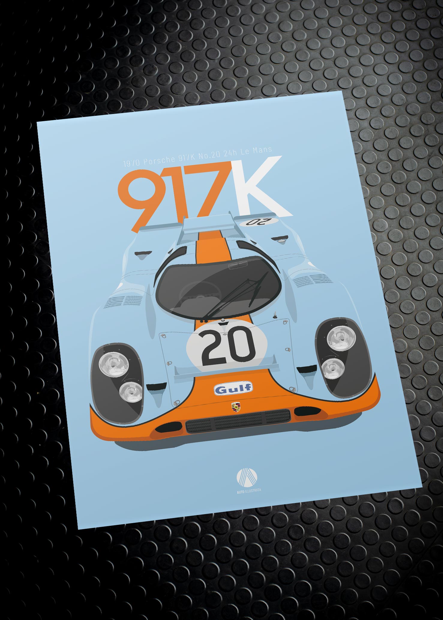 1970 Porsche 917K Gulf No.20 24h Le Mans - poster print