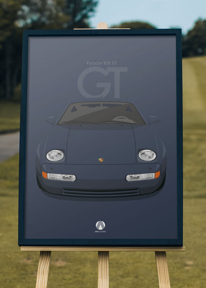 1990 Porsche 928 GT - Marine Blue - poster print