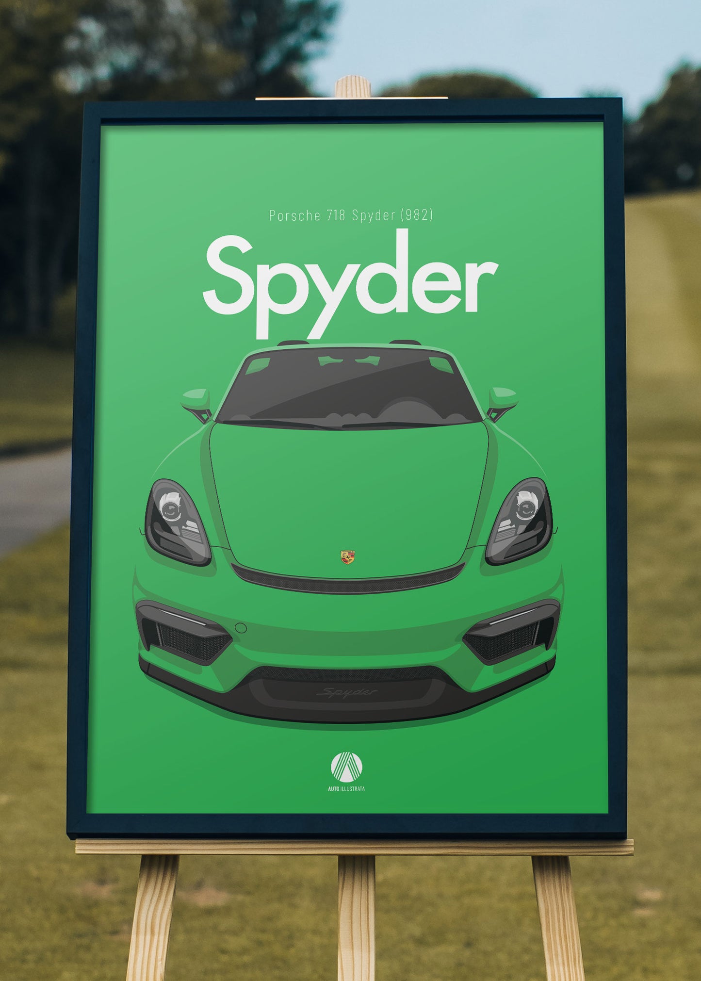 2020 Porsche 718 Spyder (982) - Python Green - poster print