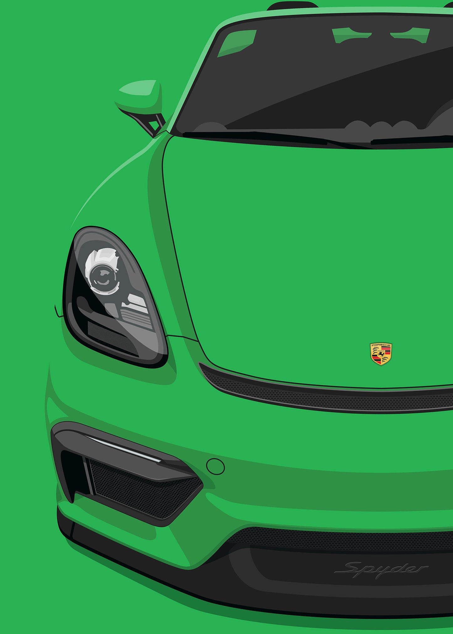 2020 Porsche 718 Spyder (982) - Python Green - poster print