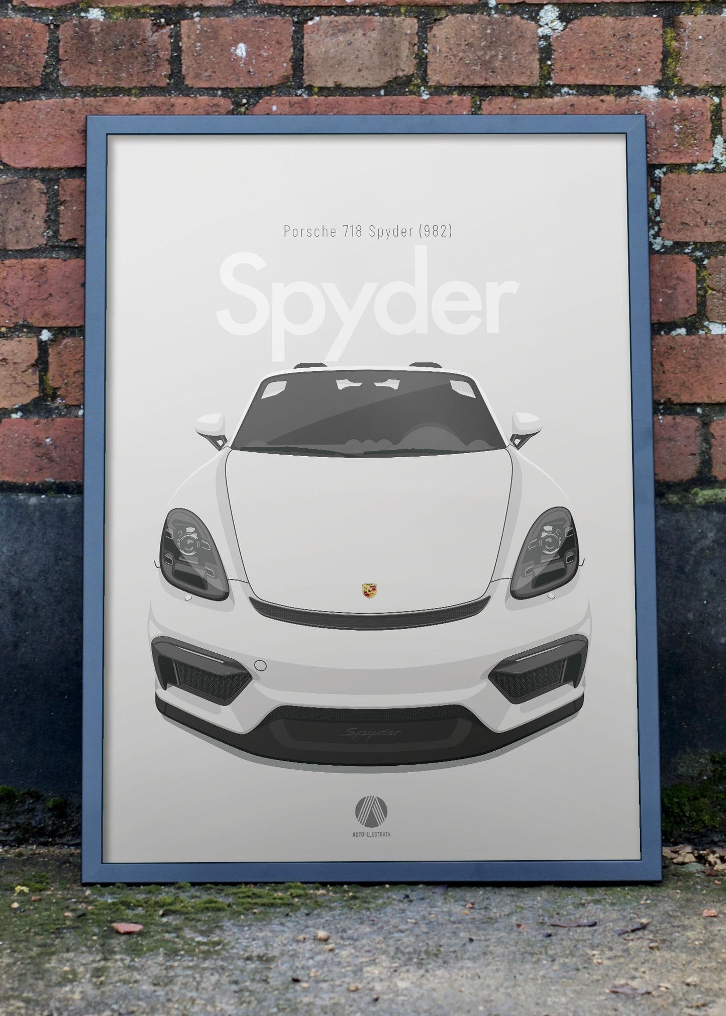 2020 Porsche 718 Spyder (982) - White - poster print