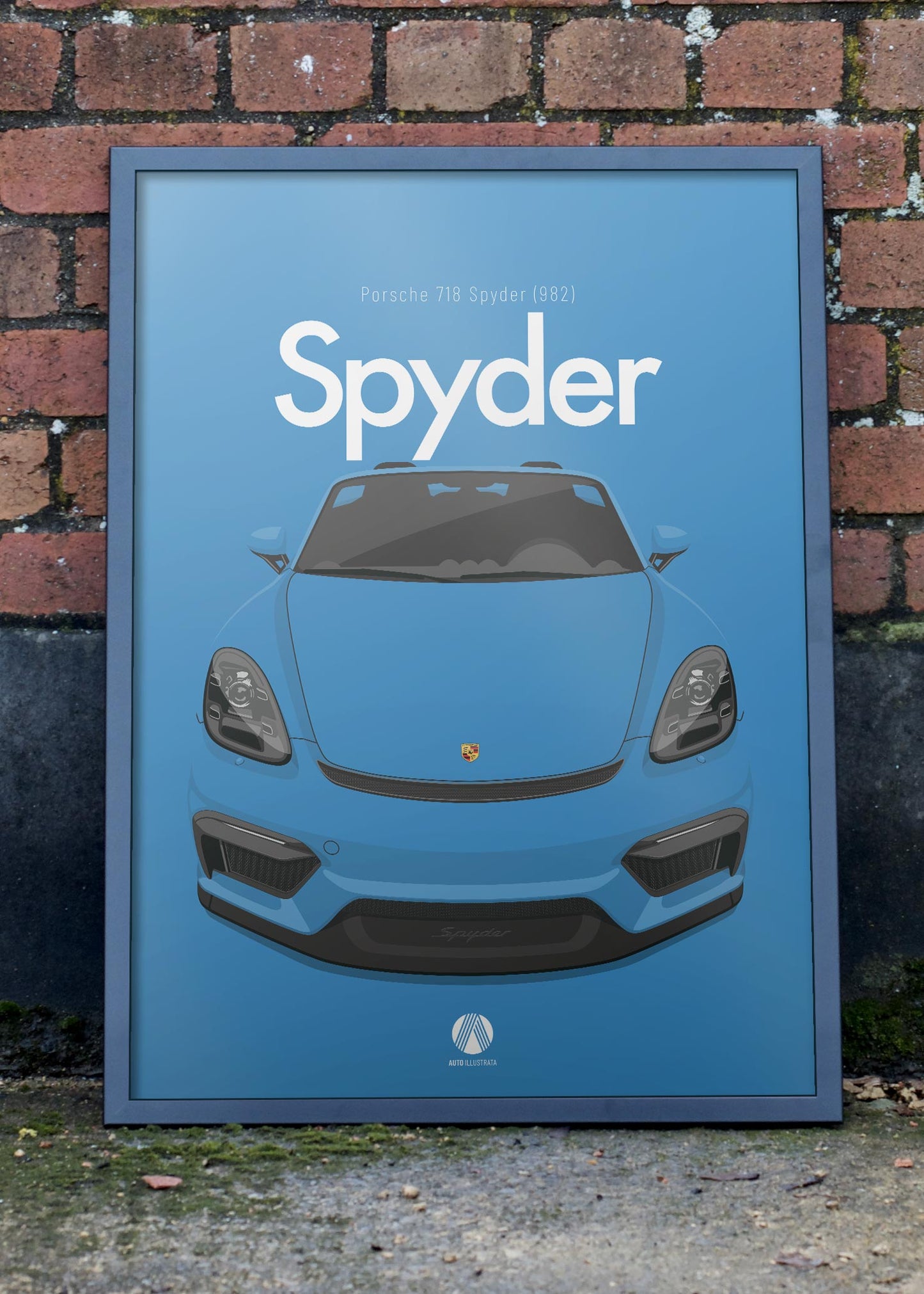 2020 Porsche 718 Spyder (982) - Oslo Blue - poster print