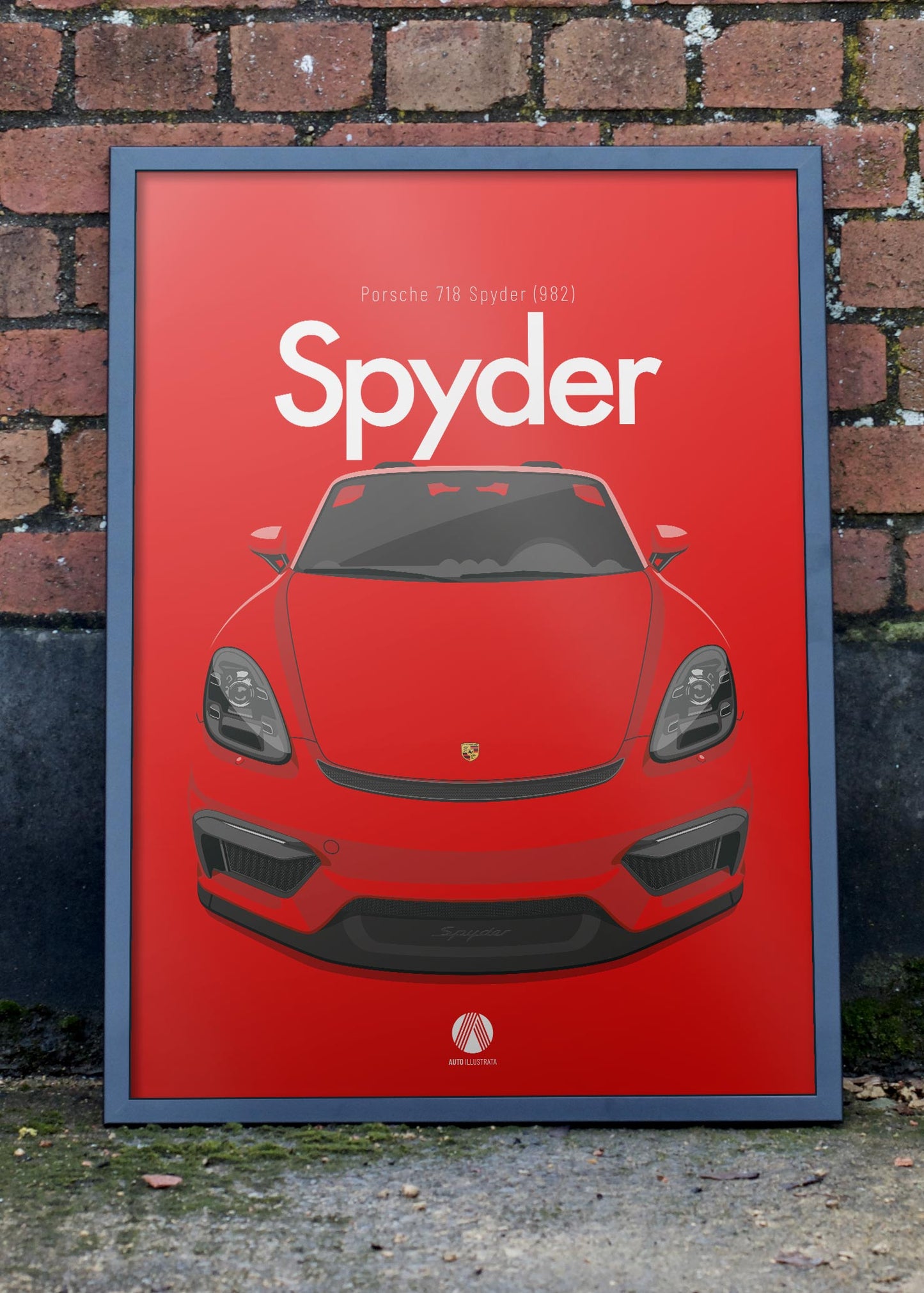 2020 Porsche 718 Spyder (982) - Guards Red - poster print