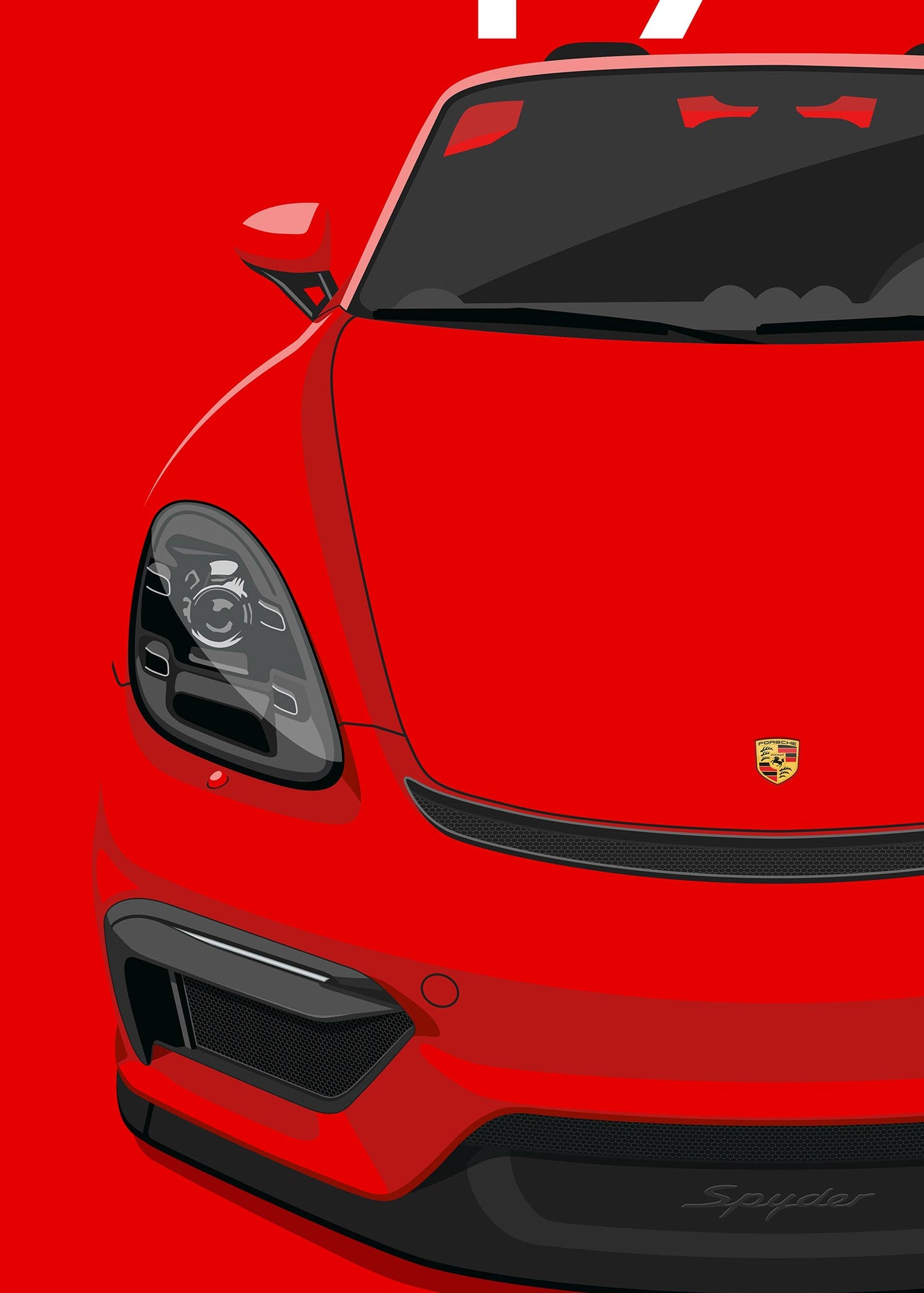 2020 Porsche 718 Spyder (982) - Guards Red - poster print