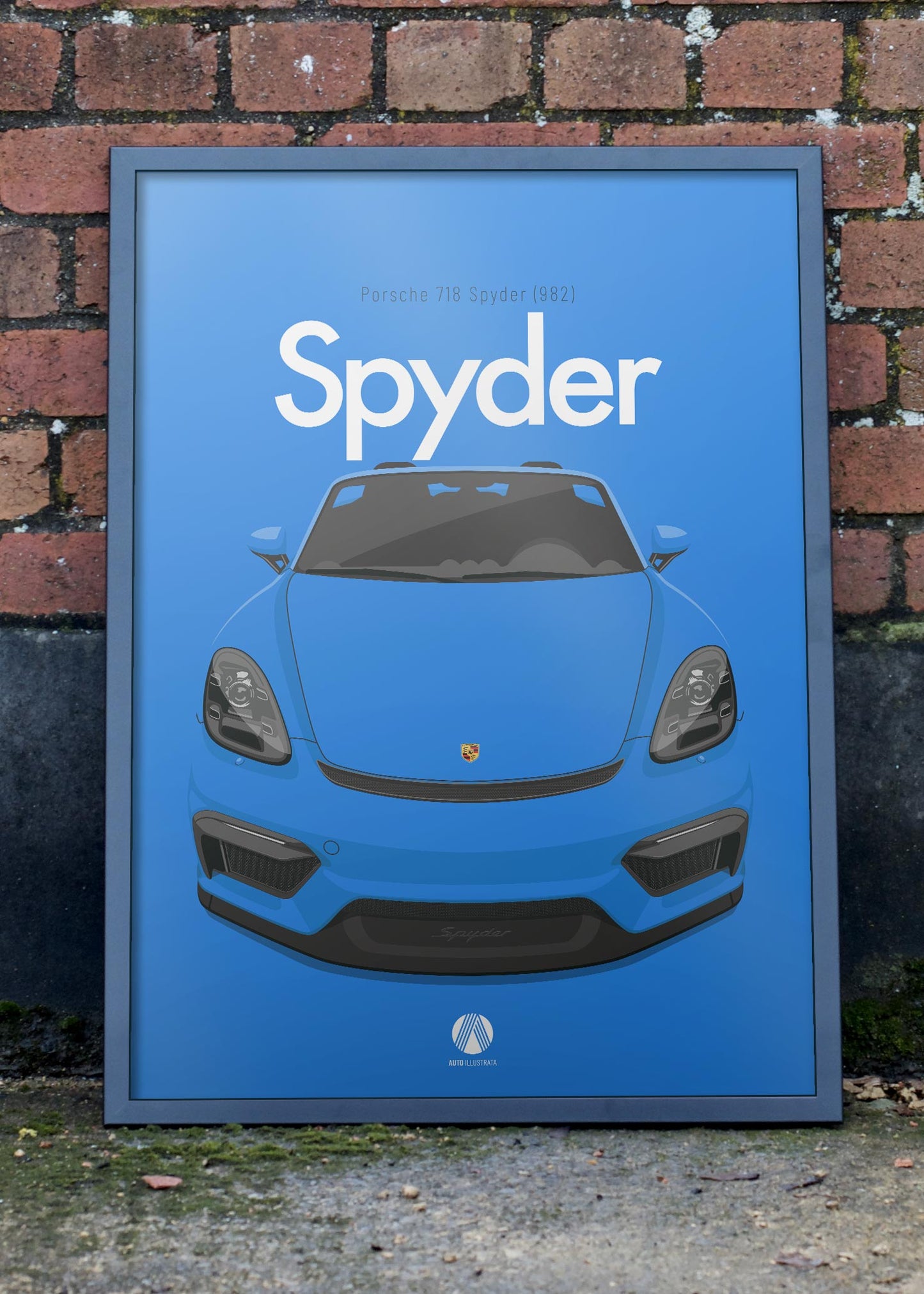 2020 Porsche 718 Spyder (982) - Shark Blue - poster print