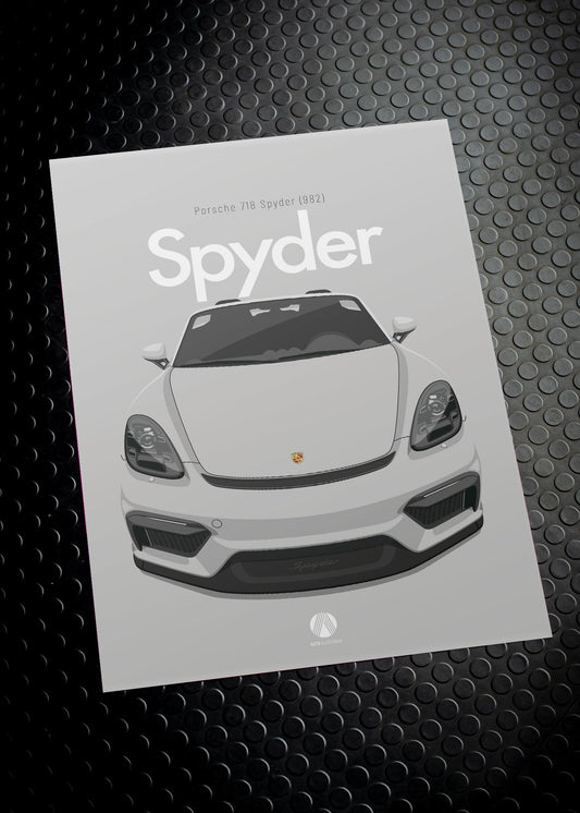 2020 Porsche 718 Spyder (982) - GT Silver - poster print