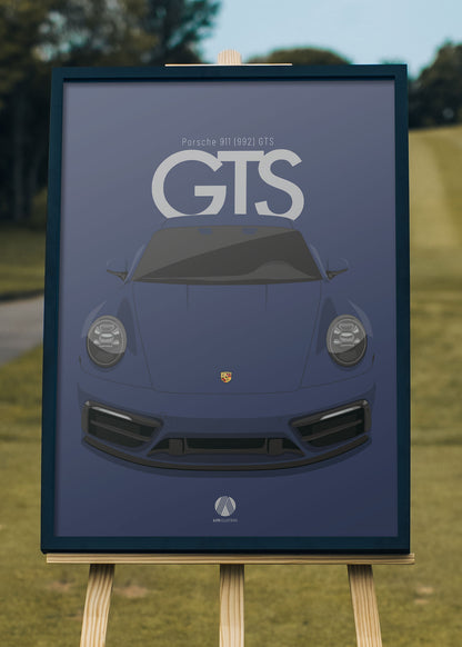 2021 Porsche 911 (992) GTS - Night Blue - poster print