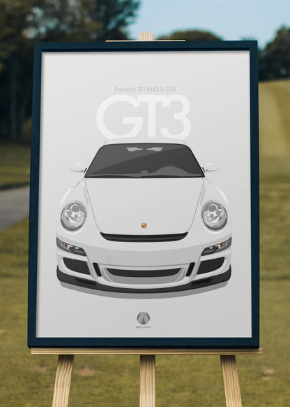 2006 Porsche 911 (997.1) GT3 Carrara White - poster print