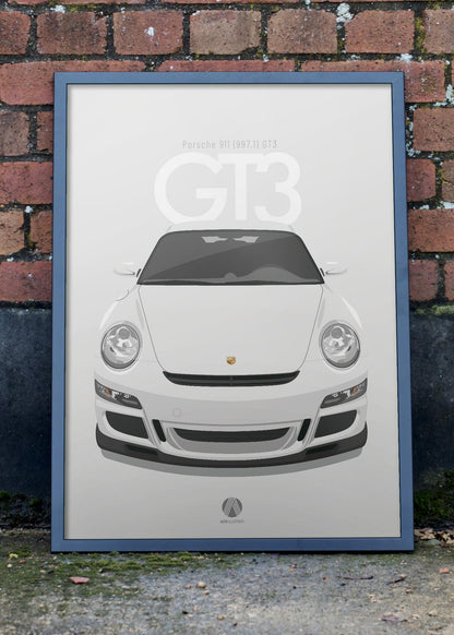 2006 Porsche 911 (997.1) GT3 Carrara White - poster print
