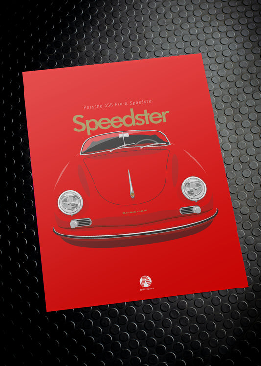 1957 Porsche 356 Speedster - Ruby Red - poster print