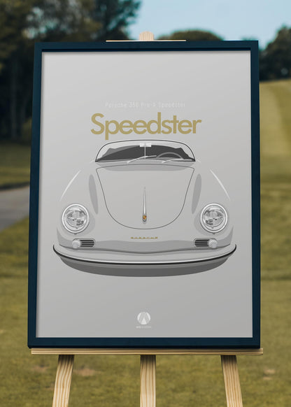 1957 Porsche 356 Speedster - Silver - poster print