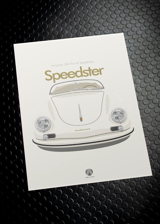 1957 Porsche 356 Speedster - White - poster print