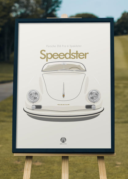 1957 Porsche 356 Speedster - White - poster print