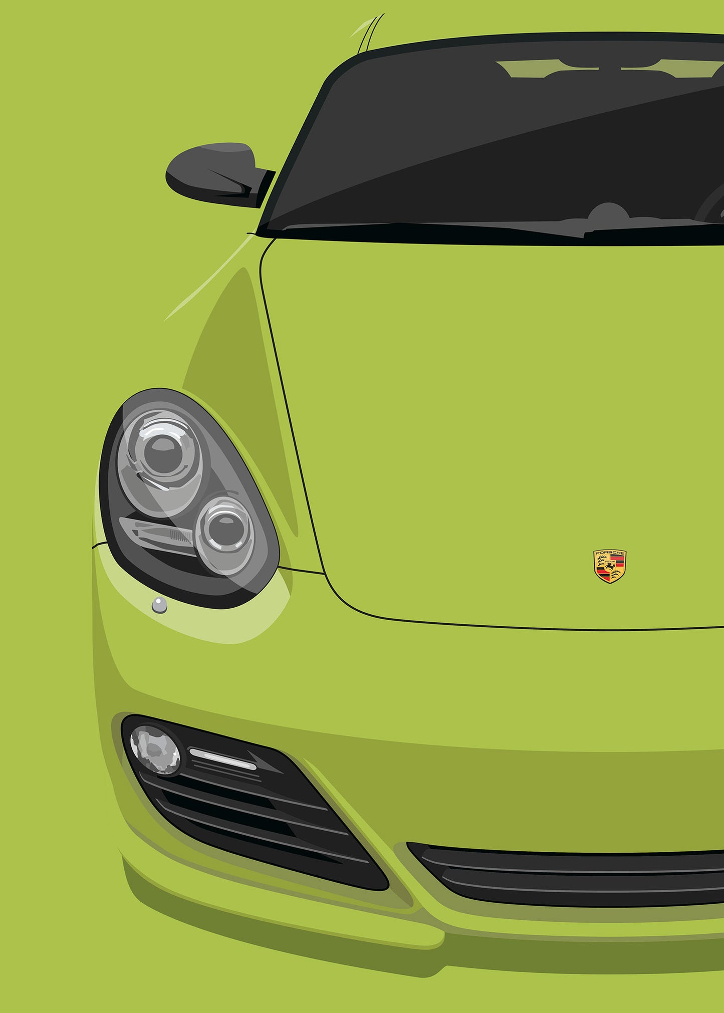 2011 Porsche Cayman R (987.2) Peridot Green - poster print