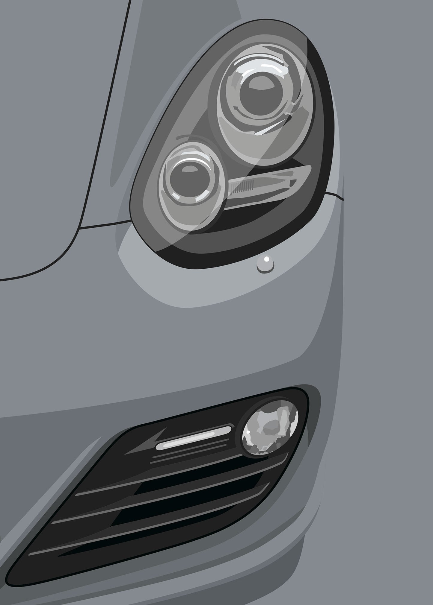 2009 Porsche Cayman S (987.2) Meteor Grey - poster print