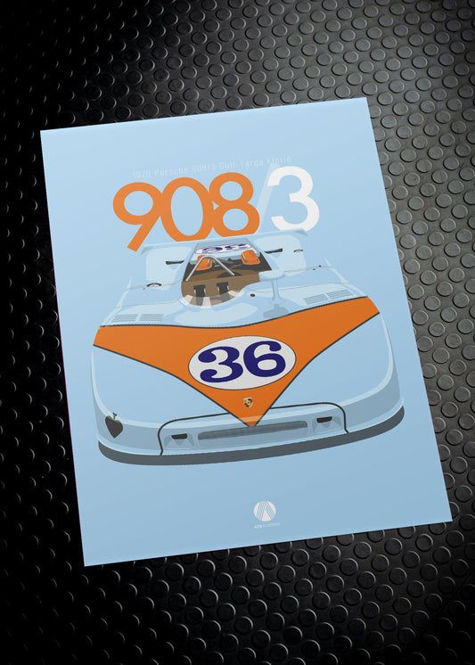 1970 Porsche 908/3 Gulf Targa Florio No.36 - poster print