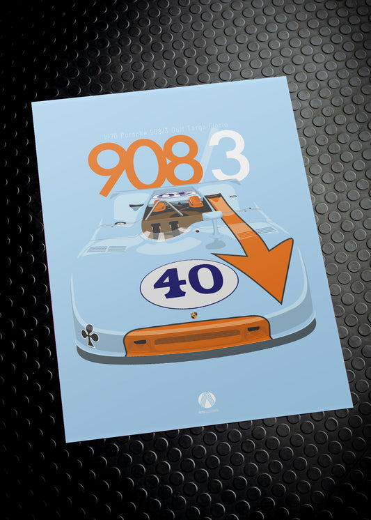 1970 Porsche 908/3 Gulf Targa Florio No.40 - poster print