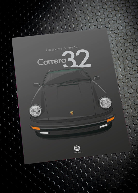 1986 Porsche 911 Carrera 3.2 - 700 Schwarz - poster print