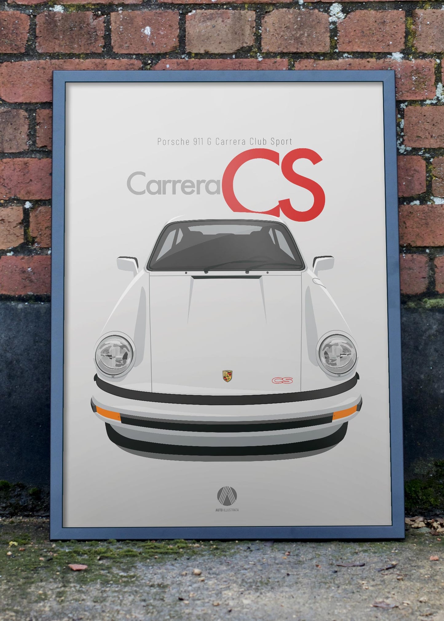 1988 Porsche 911 Carrera Club Sport - Grand Prix white - poster print