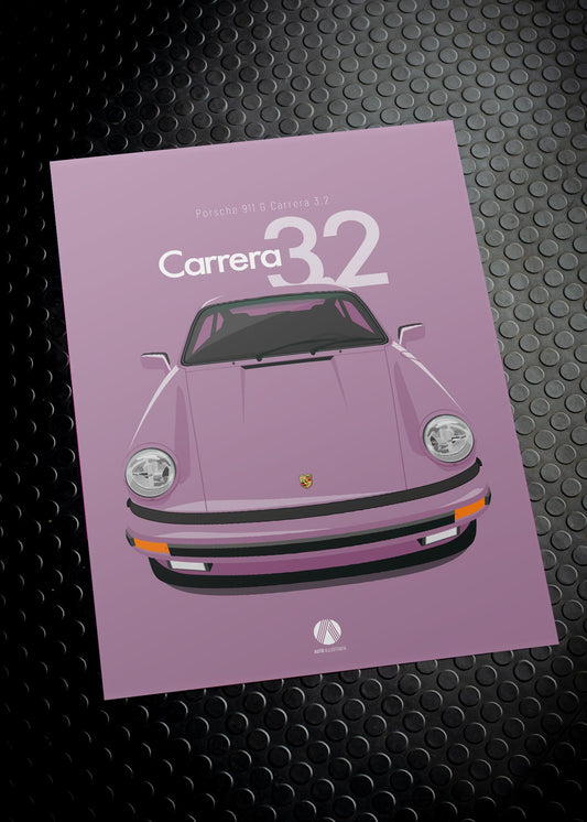 1988 Porsche 911 Carrera 3.2 - 80D Cassisrot - poster print