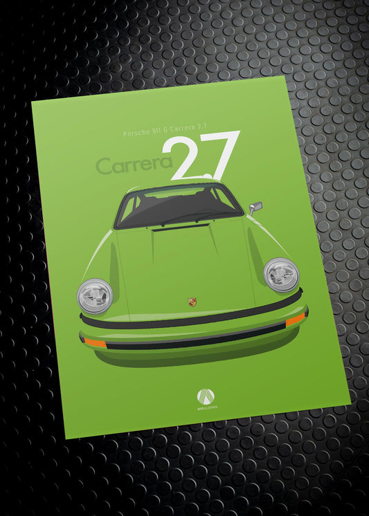 1975 Porsche 911 Carrera 2.7 - 137 Gelbgruen - poster print