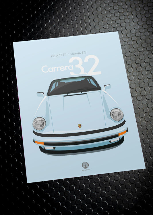 1984 Porsche 911 Carrera 3.2 - 32Z Gletscherblau - poster print
