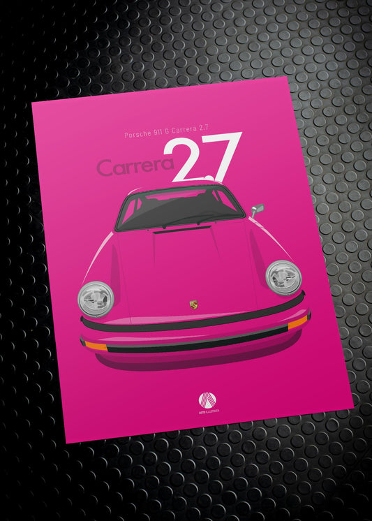 1974 Porsche 911 Carrera 2.7 - 009 Karminrot - poster print
