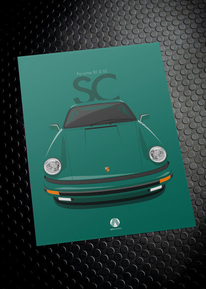 1981 Porsche 911 SC - 20C Moosgrün - poster print