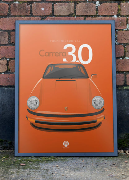 1977 Porsche 911 Carrera 3.0 - 107 Continental Orange - poster print