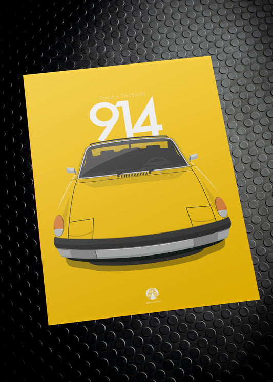 1970 Porsche 914 Sunflower Yellow - poster print