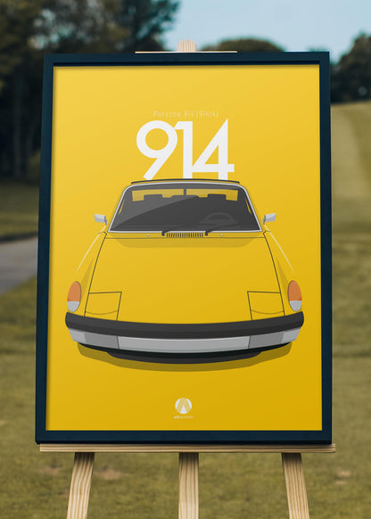 1970 Porsche 914 Sunflower Yellow - poster print