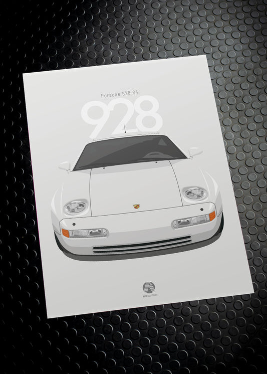 1990 Porsche 928 S4 - Grand Prix White - poster print
