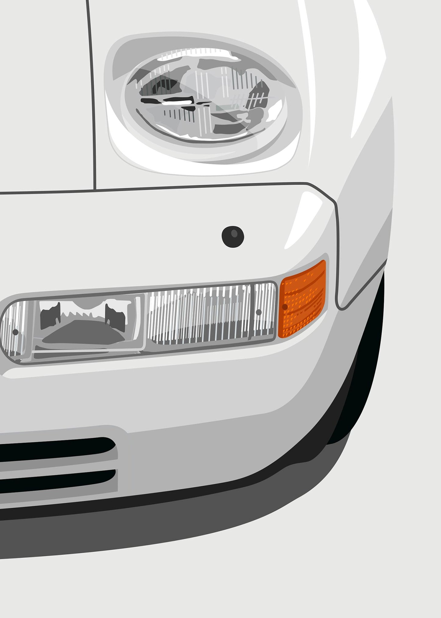 1990 Porsche 928 S4 - Grand Prix White - poster print