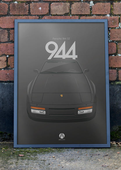1989 Porsche 944 S2 - L041 Schwarz - poster print