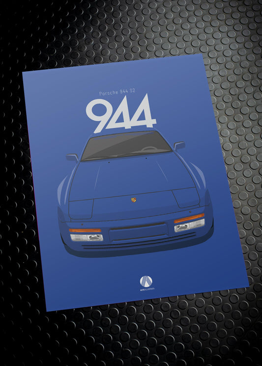 1991 Porsche 944 S2 - LM5N Cobaltblau - poster print