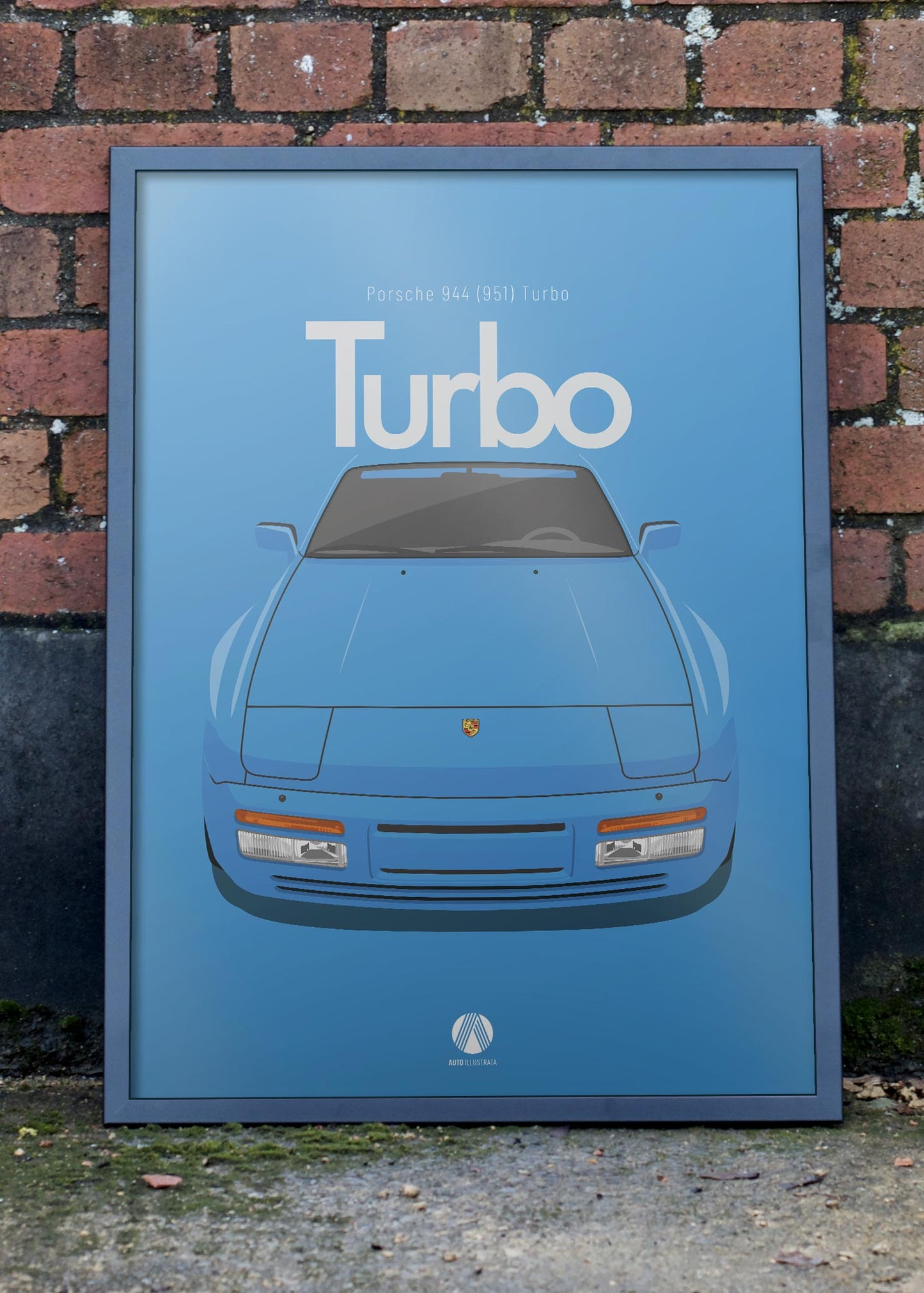 1986 Porsche 944 (951) Turbo - LM5L Tahoe-Blau - poster print