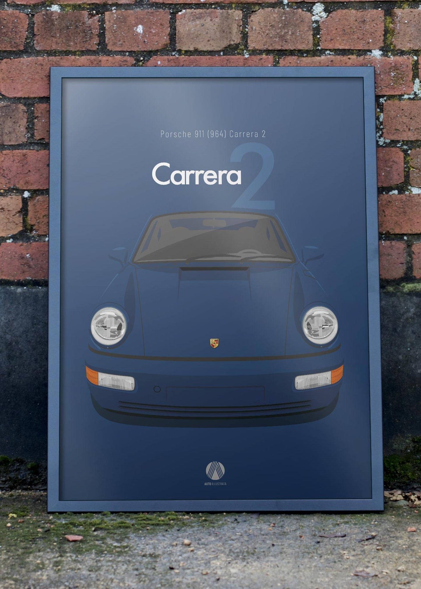 1992 Porsche 911 (964) Carrera 2 - Midnight Blue - poster print