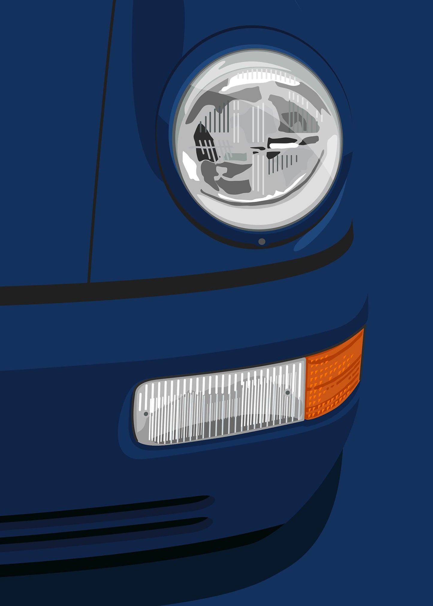 1992 Porsche 911 (964) Carrera 2 - Midnight Blue - poster print