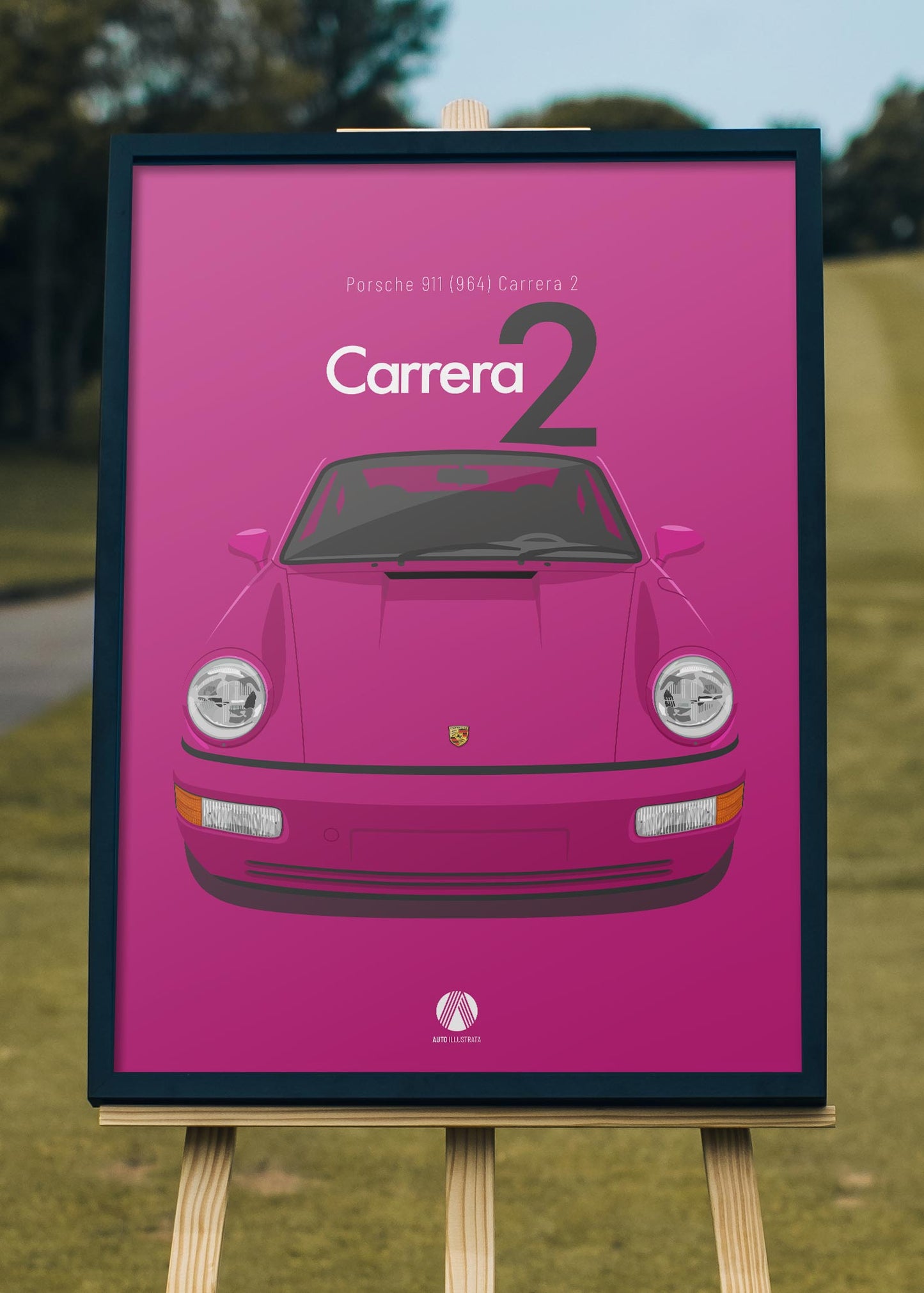 1992 Porsche 911 (964) Carrera 2 - Ruby Stone - poster print