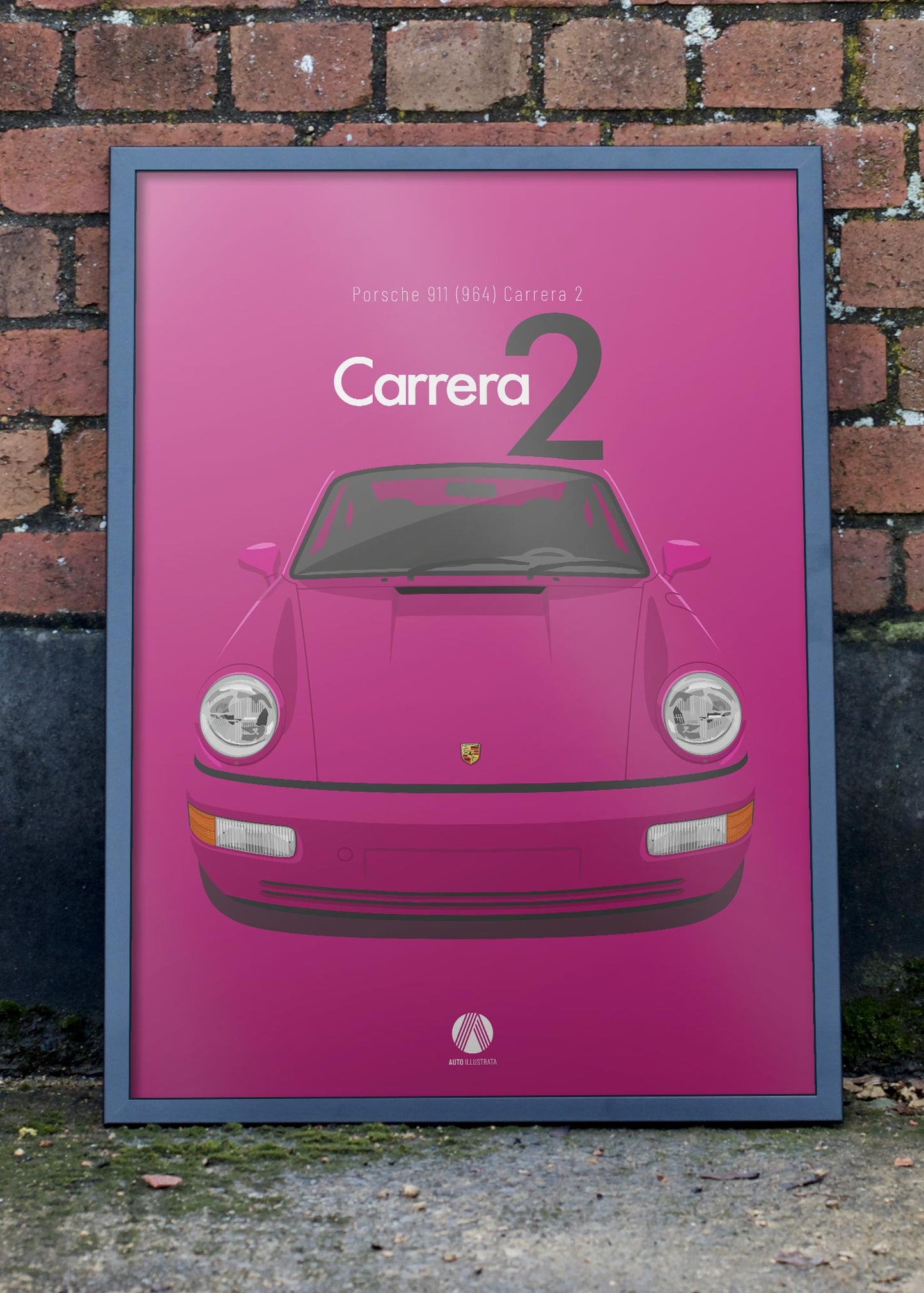 1992 Porsche 911 (964) Carrera 2 - Ruby Stone - poster print