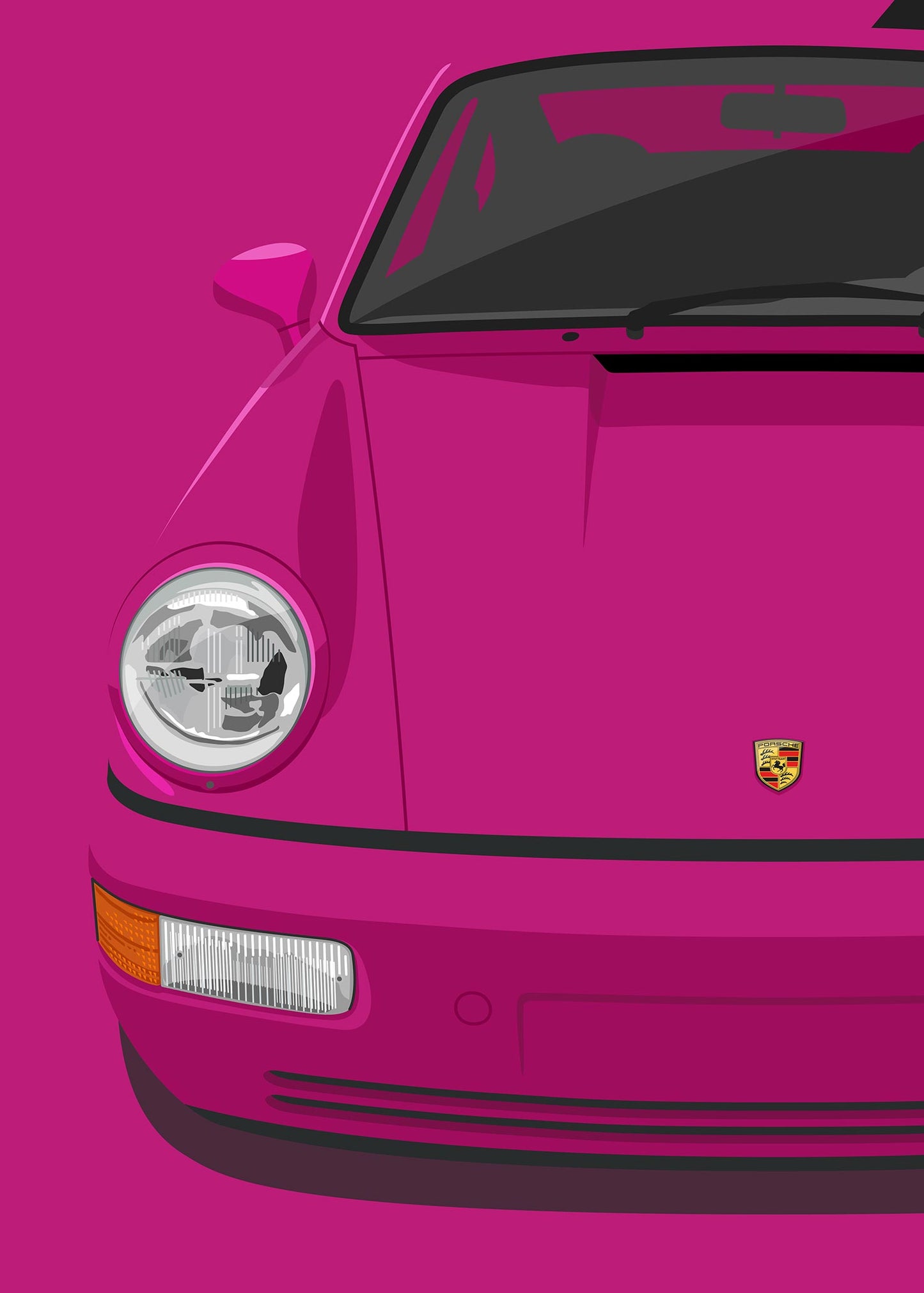 1992 Porsche 911 (964) Carrera 2 - Ruby Stone - poster print