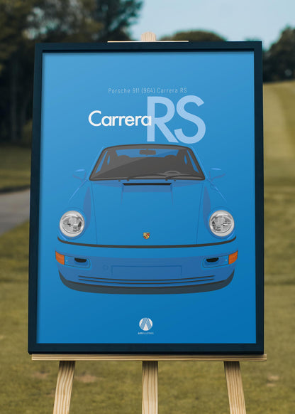 1992 Porsche 911 (964) Carrera RS - Maritime Blue - poster print