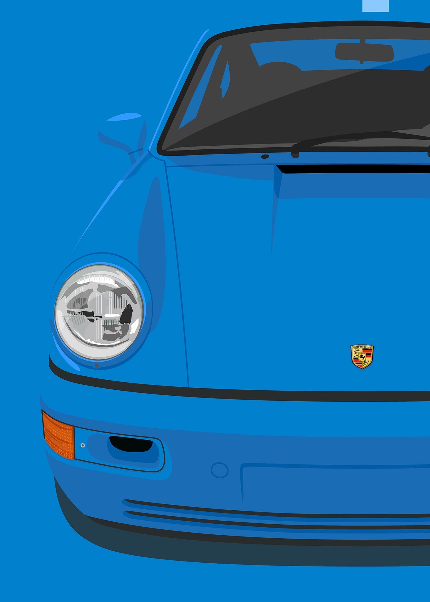 1992 Porsche 911 (964) Carrera RS - Maritime Blue - poster print