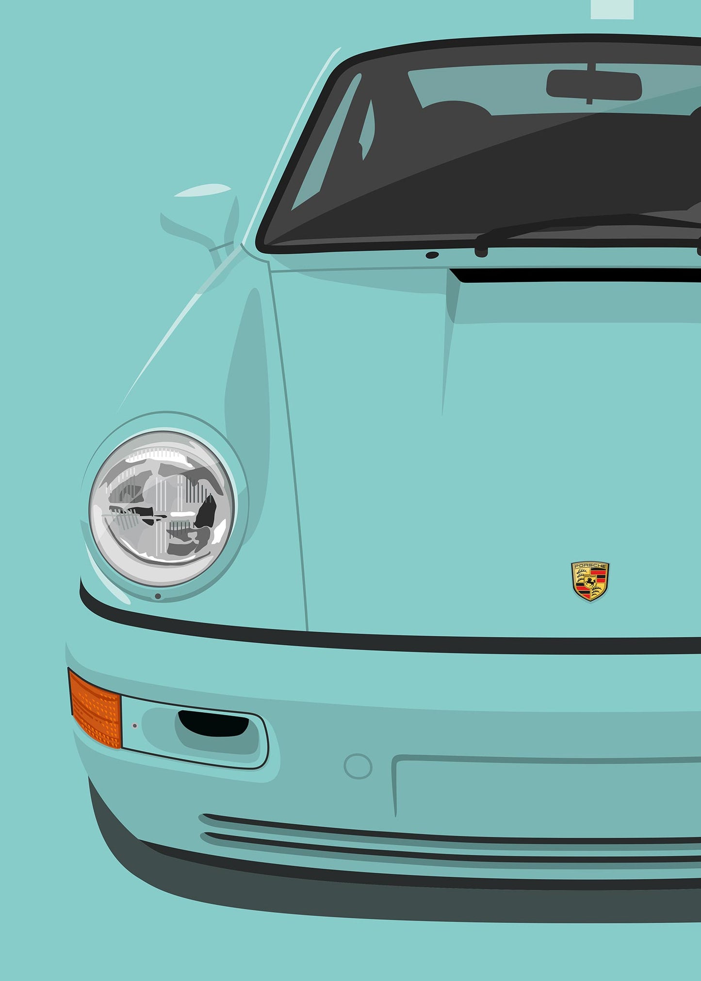 1992 Porsche 911 (964) Carrera RS Mint Green - poster print