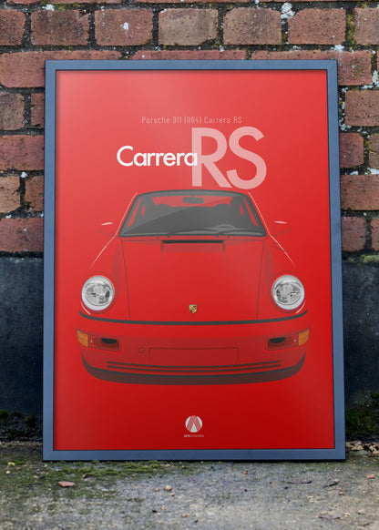 1992 Porsche 911 (964) Carrera RS Guards Red - poster print