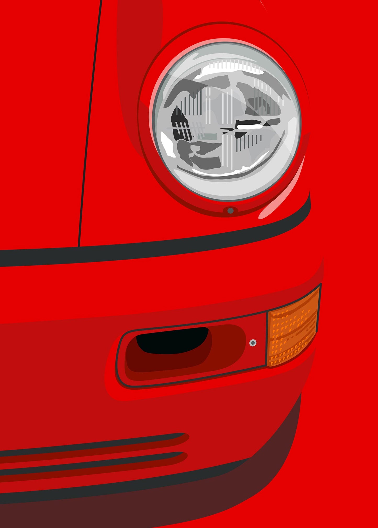 1992 Porsche 911 (964) Carrera RS Guards Red - poster print