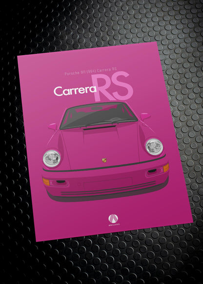 1992 Porsche 911 (964) Carrera RS Rubystone - poster print