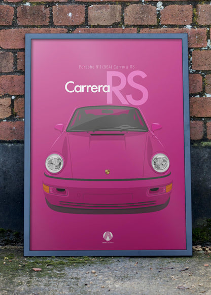 1992 Porsche 911 (964) Carrera RS Rubystone - poster print