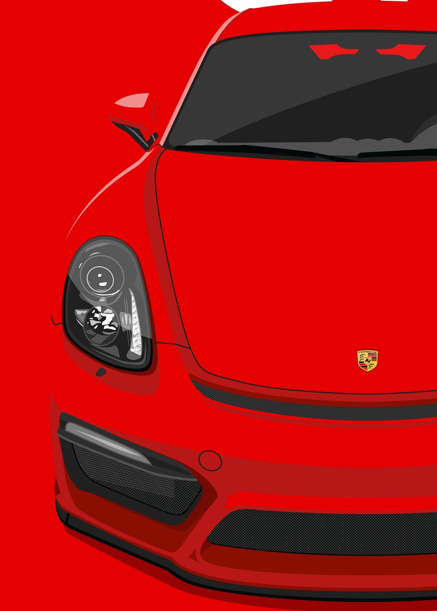 2015 Porsche Cayman (981) GT4 - Guards Red - poster print