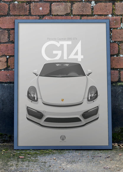 2015 Porsche Cayman (981) GT4 - GT Silver - poster print